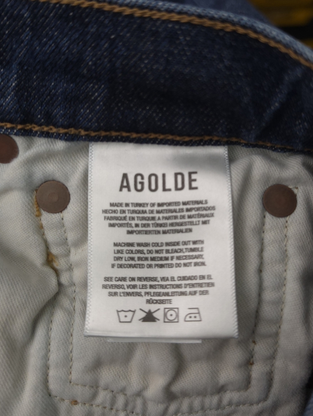 Agolde Ren Relaxed Straight Jeans In Echo Dark Blue Denim - Picture 5 of 9